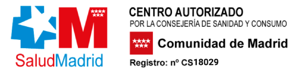 Centro autorizado por la consejería de sanidad y consumo